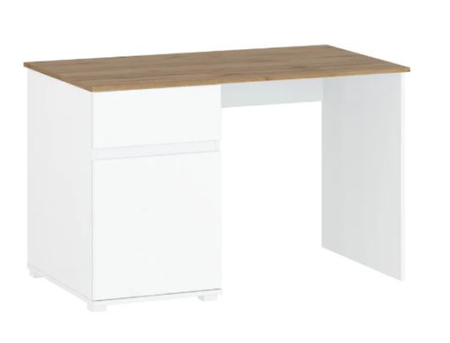 Kondela 352394 PC stôl biela, hnedá lesk VILGO drevotrieska 67 x 120 x 76 cm