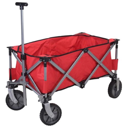 PROGARDEN KO-DG9000400 Plážový vozík skladací 75 cm červená