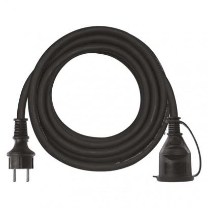 Emos P01705 Vonkajší predlžovací kábel 5 m, 1 zásuvka, čierny, 230 V 1902010500