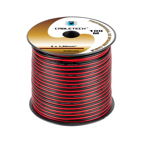 Cabletech 1,5mm čierny a červený reproduktorový kábel KAB0385