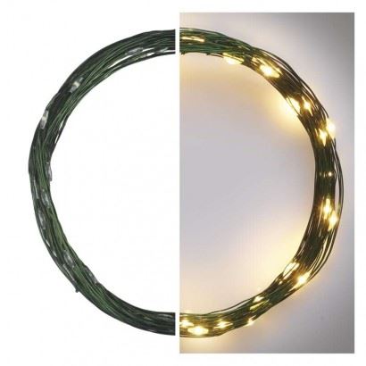 EMOS Lighting D3AW03 LED vianočné nano reťaz zelená, 4 m, vonkajšia aj vnútorná, teplá biela 1550030002