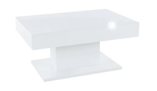 Kondela 205718 Konferenčný stôl s úložným priestorom biela DIKARO vysoký lesk 60 x 90 x 37 cm