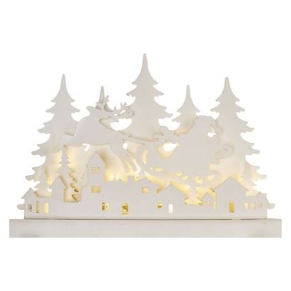 Emos LED dekorácia drevená – vianočná dedinka DCWW30, 31 cm, 2x AA, vnútorná, teplá biela 1550000113