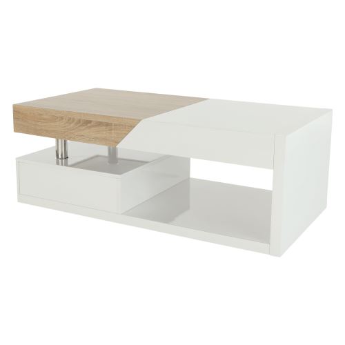 Kondela 205717 Konferenčný stolík, biely lesk MELIDA 60 x 120 x 43 cm