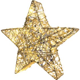 RETLUX RXL 326 Vianočná hviezda z bavlnenej priadze s trblietkami 20 LED 30cm, teplá biela 50003921
