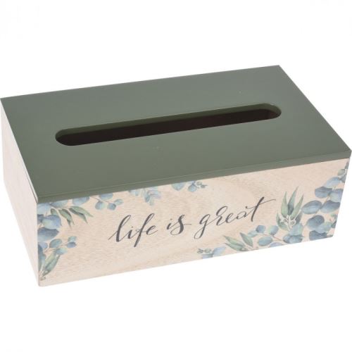 Indecor Box na papierové vreckovky drevo FLOWERS 25x14x9 cm X11565