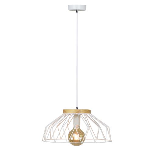 Kondela 353807 Visiaca lampa biela, prírodná, drevo, kov TREX TYP 2