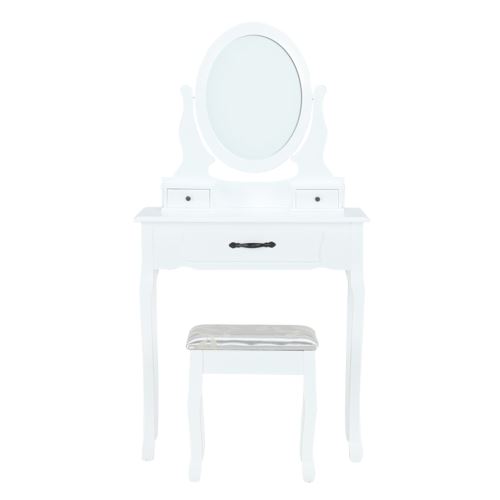 Kondela 228273 Toaletný stolík s taburetom biela, strieborná LINET NEW