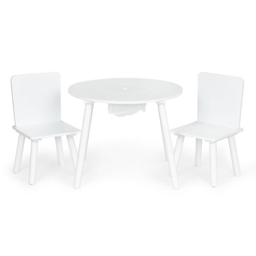 Ecotoys WH135 Detský stôl s dvoma stoličkami biela farba