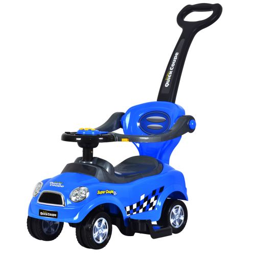 MULTISTORE 321 niebieski Dětské odrážedlo s rukoväťou - modré auto
