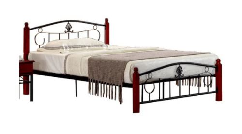 Kondela 103147 Kovová posteľ s roštom, 140x200, MAGENTA čierna 211 x 141 x 96 cm