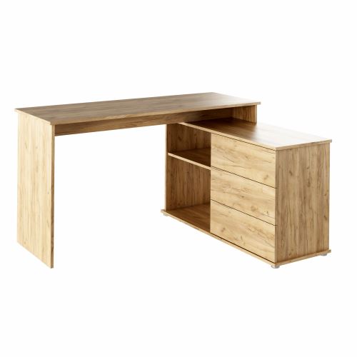 Kondela 264221 Univerzálny rohový PC stôl TERINO hnedá drevotrieska 110 x 138 x 75.4 cm