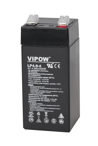 VIPOW 4V 4,9Ah gélová batéria BAT0271 čierna