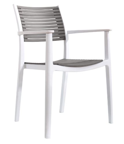 Kondela 373352 Stohovateľná stolička biela, šedá HERTA