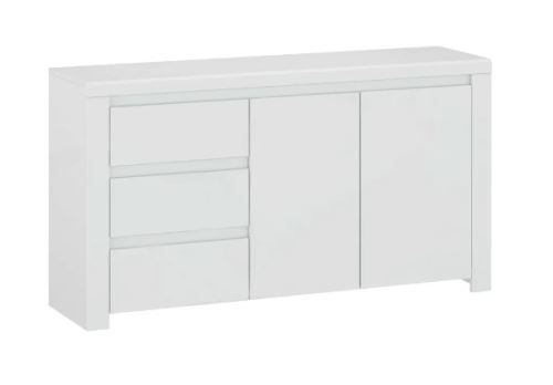 Kondela 303627 Komoda 2D3S, biely lesk, LINDY 41.5 x 156 x 84.5 cm