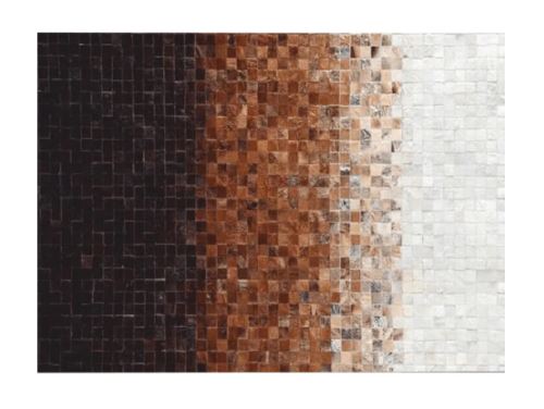 Kondela 188792 Luxusný kožený koberec, biela, hnedá, čierna, patchwork, 140x200, TYP 7 58 x 140 x 83 cm