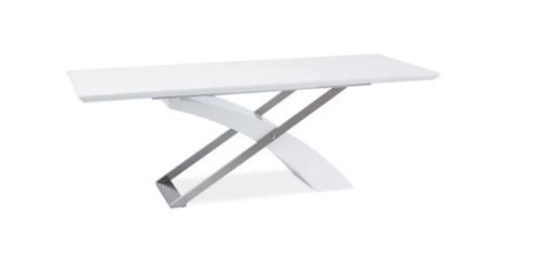 Kondela 183935 Jedálenský stôl, biely, extra vysoký lesk HG, 160-220x90 cm, KROS