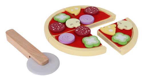 ECOTOYS 4221 Drevená hračka krájanie pizze 4 ks