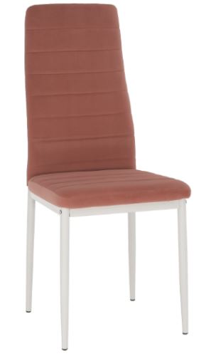 Kondela 285410 Jedálenská stolička ružová Velvet látka, biely kov COLETA NOVA