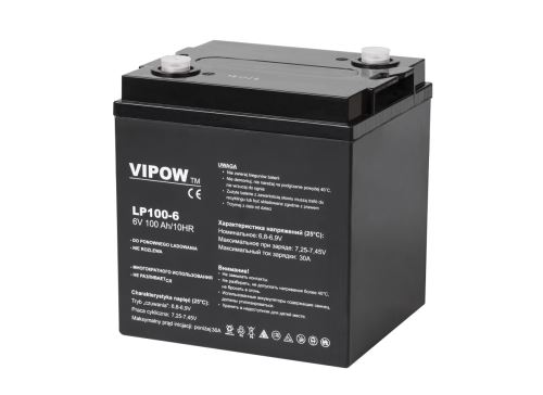 VIPOW Gélový akumulátor 6V 100Ah BAT0206 15,2 kg