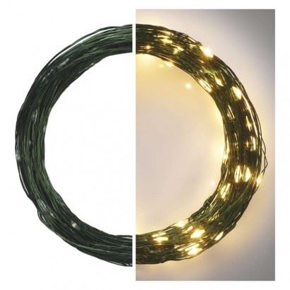 EMOS Lighting LED vianočné nano reťaz zelená D3AW05, 15 m, vonkajšia aj vnútorná, teplá biela 1550030004