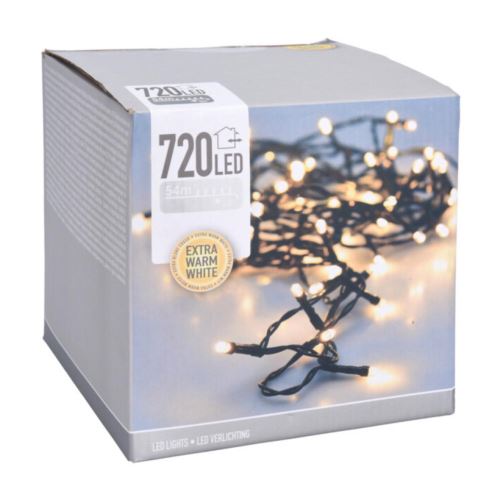 HOMESTYLING KO-AX8401570 Vianočný svetelný reťaz teplá biela 720 LED / 54 m