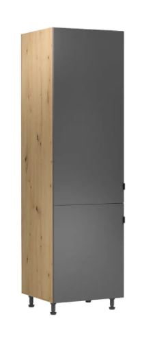 Kondela 263672 Vysoká skrinka na chladničku hnedá, šedá univerzálna LANGEN D60ZL drevotrieska 58 x 6 x 212 cm