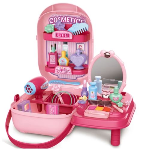 KIK Kozmetický kufrík pre dievčatká 37 dielov ružový KX6389