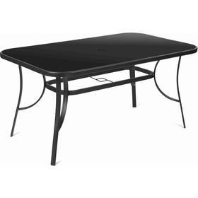 FIELDMANN Záhradný stôl so sklenenou doskou FDZN 5030 čierny 50001604
