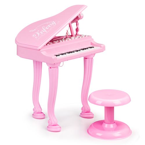 MULTISTORE HC490482 Detské klávesové piano s mikrofónom ružová