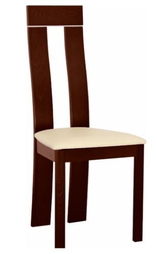 Kondela 36484 Drevená stolička orech, ekokoža béžová DESI