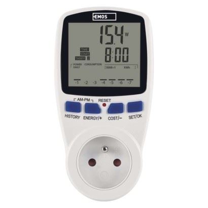 Emos Wattmeter (merač spotreby energie) P5805, biely 1911000050