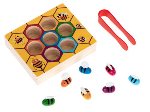 KIK Drevená hra na výučbu farieb včielky KX6519