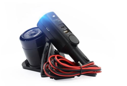Technaxx TX0566 AUTOalarm s detekciou pohybu + diaľkové ovládanie a nabíjačka do auta 2x USB, TX-168