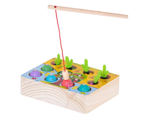KIK Magnetická drevená hra na chytanie hmyzu a zeleniny KX5427