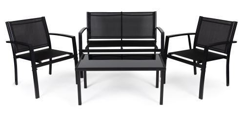 MODERNHOME FR-ITS020 Set záhradného nábytku 4 ks čierna farba