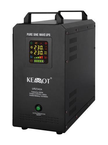 Núdzový zdroj energie KEMOT PROsinus-500S so zabudovaným prevodníkom s čistou sínusovou vlnou