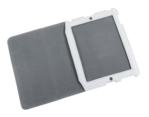 Quer Puzdro dedikované bielej prírodnej koži Apple iPad 2 KOM0446
