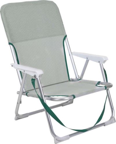 PROGARDEN Kempingová stolička skladacia biela / zelená KO-X44000360