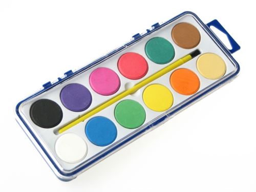 Indecor X10892 Vodové farby 12 farieb so štetcom v krabičke