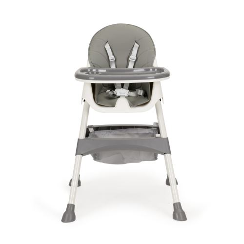 ECOTOYS HC-823 GRAY 2v1 5bodová vysoká stolička s postrojom šedá farba