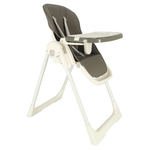 KIK KX4517 Detská skladacia jedálenská stolička na kolieskach šedá farba