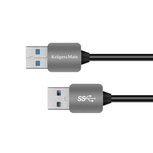 Zástrčka kábla USB3.0 - zástrčka Kruger & Matz 1m čierny KM0337