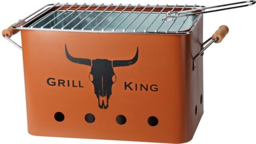 PROGARDEN KO-C83000140 Prenosný gril na drevené uhlie GRILL KING 43 x 20 cm tehlová