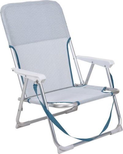 PROGARDEN Kempingová stolička skladacia biela / modrá KO-X44000350