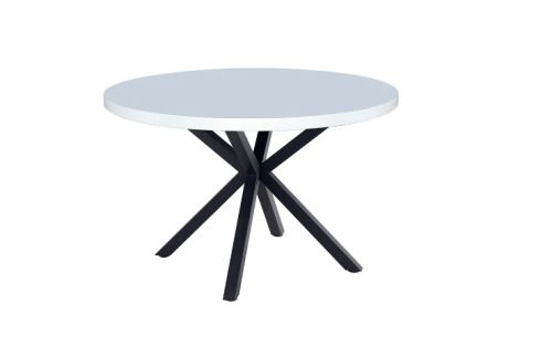 Kondela 326688 Jedálenský stôl, biela matná, čierna, priemer 120 cm, MEDOR