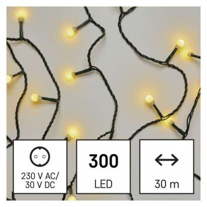 EMOS Lighting LED vianočné cherry reťaz – guličky D5AW04, 30 m, teplá biela, časovač 1550050002