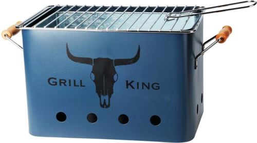 PROGARDEN KO-C83000120 Prenosný gril na drevené uhlie GRILL KING 43 x 20 cm modrá