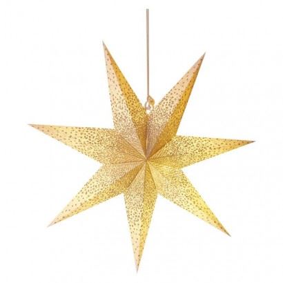 Emos Vianočná hviezda papierová závesná s trblietkami DCAZ08, biela, 60 cm, vnútorná 1550005009