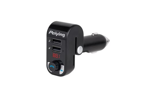 Peiying Vysielač do auta s funkciou bluetooth (2 USB zásuvky) čierny URZ0466